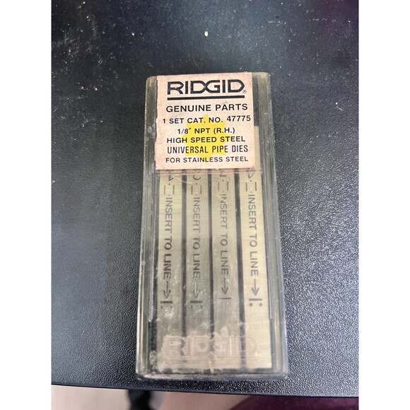 RIDGID 1/8" NPT (R.H) Alloy Steel Universal Bolt Dies 47775 - Picture 1 of 3